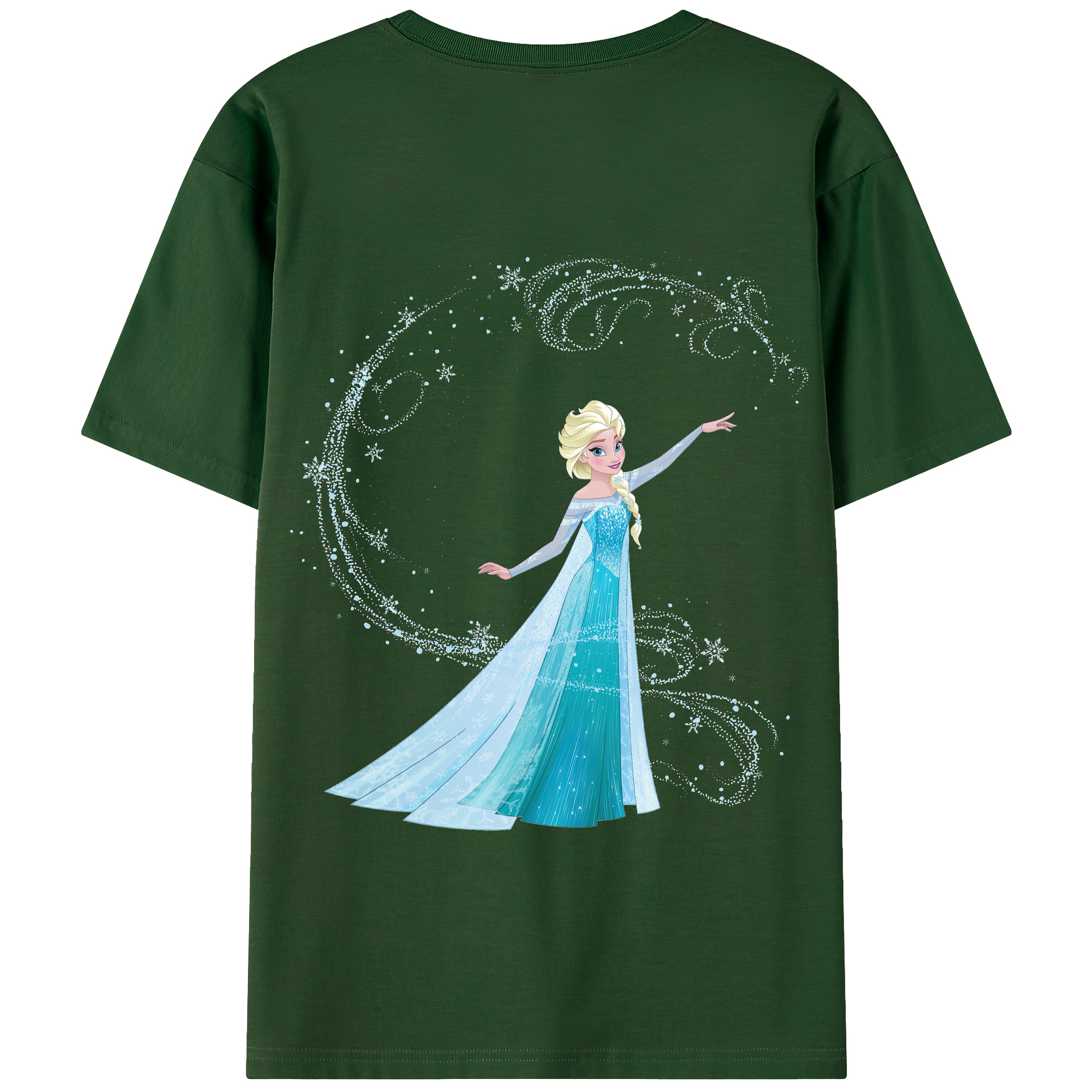（画像用） アナと雪の女王 アンナ エルサ Frozen Anna Elsa 綿100％半袖Tシャツ（背面プリント）